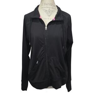Juicy Couture Sport Black Full Zip Up Jacket Track Athletic Long Sleeve Shirt